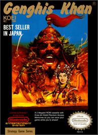 Box cover for Genghis Khan on the Nintendo NES.