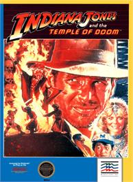 Box cover for Indiana Jones and the Temple of Doom on the Nintendo NES.