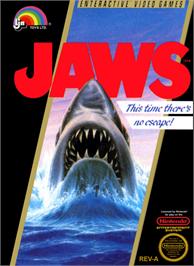 Box cover for Jaws on the Nintendo NES.