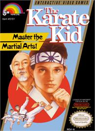 Box cover for Karate Kid on the Nintendo NES.