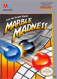 Box cover for Marble Madness on the Nintendo NES.