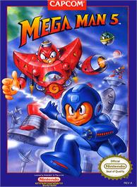 Box cover for Mega Man 5 on the Nintendo NES.