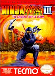 Box cover for Ninja Gaiden III: The Ancient Ship of Doom on the Nintendo NES.