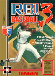 Box cover for RBI Baseball 3 on the Nintendo NES.