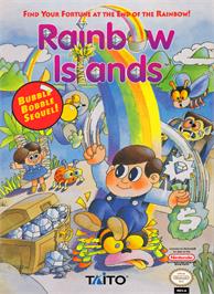 Box cover for Rainbow Islands on the Nintendo NES.
