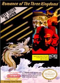 Box cover for Romance of the Three Kingdoms on the Nintendo NES.