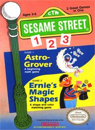 Box cover for Sesame Street 1 2 3 on the Nintendo NES.