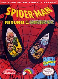 Box cover for Spider-Man: Return of the Sinister Six on the Nintendo NES.