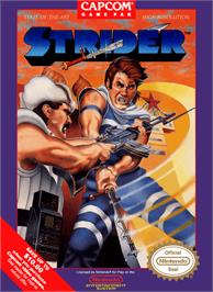 Box cover for Strider on the Nintendo NES.