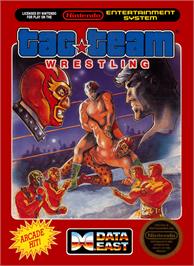 Box cover for Tag Team Wrestling on the Nintendo NES.
