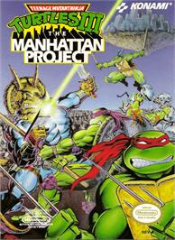 Box cover for Teenage Mutant Ninja Turtles 3: The Manhattan Project on the Nintendo NES.