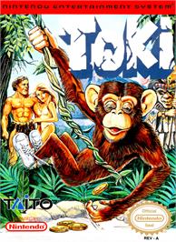 Box cover for Toki: Going Ape Spit on the Nintendo NES.