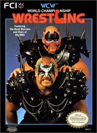 Box cover for WCW: World Championship Wrestling on the Nintendo NES.