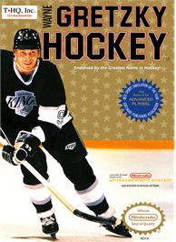 Box cover for Wayne Gretzky Hockey on the Nintendo NES.