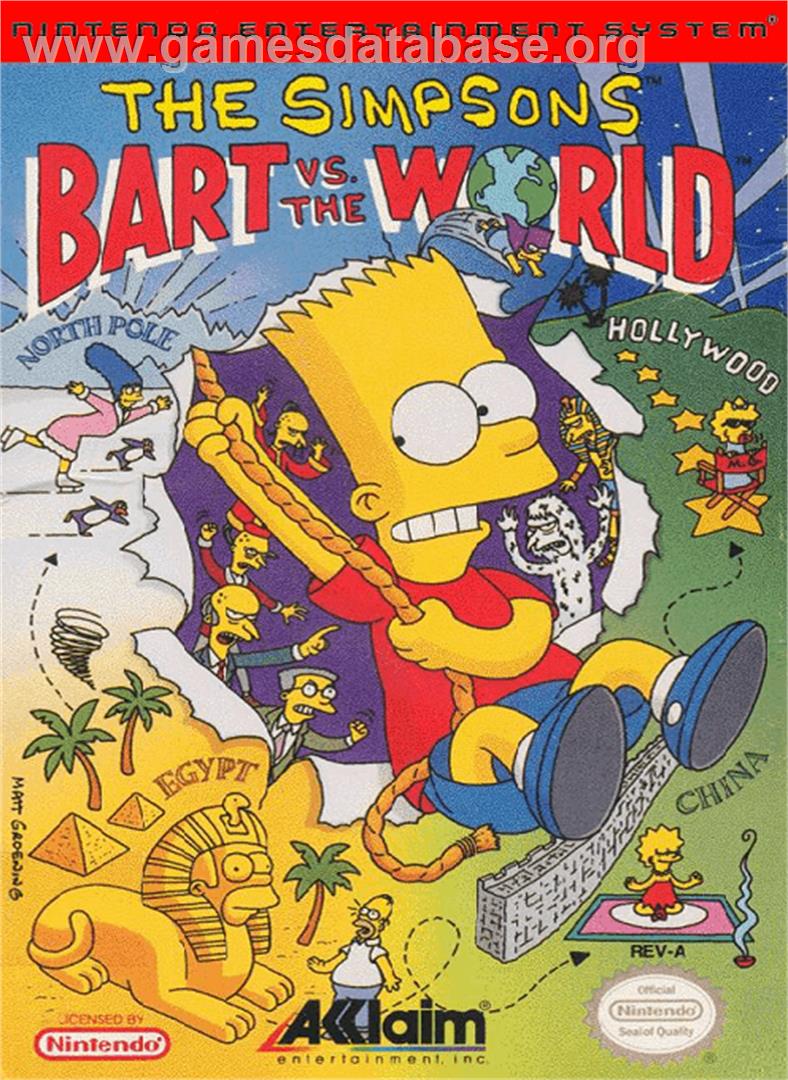 Simpsons: Bart vs. the World - Nintendo NES - Artwork - Box