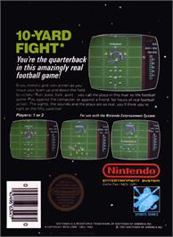 Box back cover for 10-Yard Fight on the Nintendo NES.