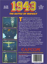 Box back cover for 1943: The Battle of Midway on the Nintendo NES.