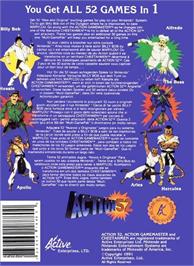 Box back cover for Action 52 on the Nintendo NES.