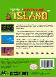 Box back cover for Adventure Island on the Nintendo NES.