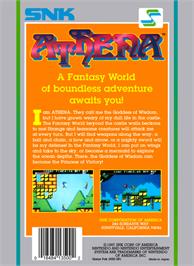 Box back cover for Athena on the Nintendo NES.