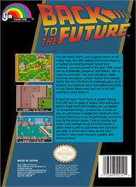 Box back cover for Back to the Future on the Nintendo NES.