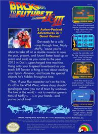 Box back cover for Back to the Future 2 & 3 on the Nintendo NES.