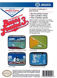 Box back cover for Bases Loaded 3 on the Nintendo NES.