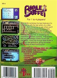 Box back cover for Bible Buffet on the Nintendo NES.