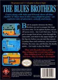 Box back cover for Blues Brothers on the Nintendo NES.