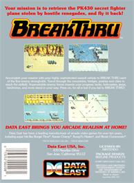 Box back cover for Break Thru on the Nintendo NES.