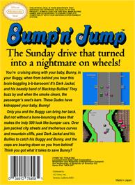 Box back cover for Bump 'n' Jump on the Nintendo NES.