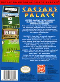 Box back cover for Caesar's Palace on the Nintendo NES.