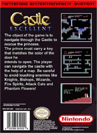 Box back cover for Castle Excellent on the Nintendo NES.