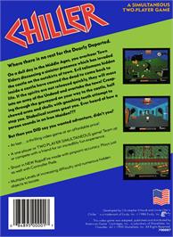 Box back cover for Chiller on the Nintendo NES.