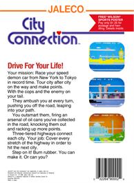 Box back cover for City Connection on the Nintendo NES.