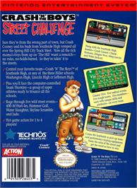 Box back cover for Crash 'N the Boys: Street Challenge on the Nintendo NES.