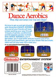 Box back cover for Dance Aerobics on the Nintendo NES.