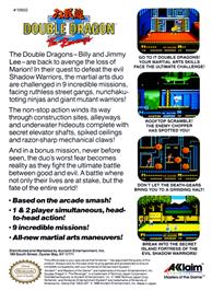 Box back cover for Double Dragon II - The Revenge on the Nintendo NES.