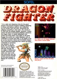 Box back cover for Dragon Fighter on the Nintendo NES.