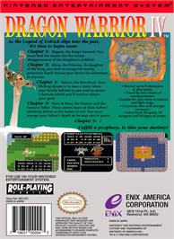 Box back cover for Dragon Warrior 4 on the Nintendo NES.