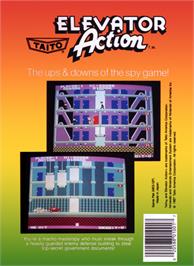 Box back cover for Elevator Action on the Nintendo NES.