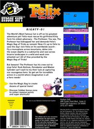 Box back cover for Felix the Cat on the Nintendo NES.