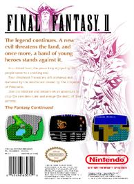 Box back cover for Final Fantasy 2 on the Nintendo NES.
