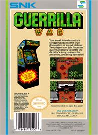 Box back cover for Guerrilla War on the Nintendo NES.
