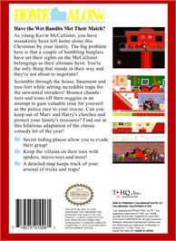 Box back cover for Home Alone on the Nintendo NES.