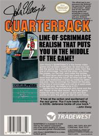Box back cover for John Elway's Quarterback on the Nintendo NES.