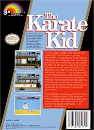 Box back cover for Karate Kid on the Nintendo NES.