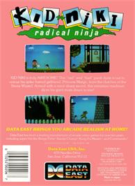 Box back cover for Kid Niki - Radical Ninja on the Nintendo NES.