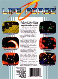 Box back cover for Lifeforce on the Nintendo NES.