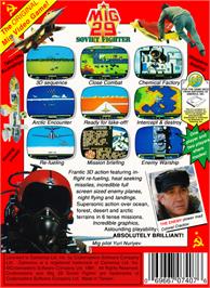 Box back cover for Mig-29 Soviet Fighter on the Nintendo NES.